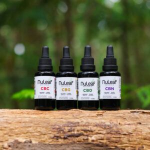 1800mg CBD oil products on log